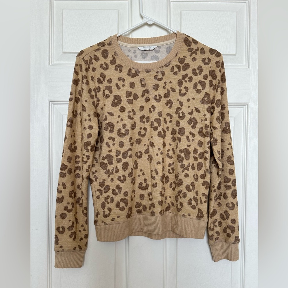 Lucky Brand leopard print long sleeve top XS